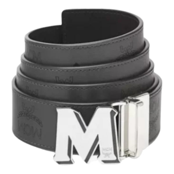 MCM Epoxy M Reversible Belt 1.5" in Color Splash Logo Leather