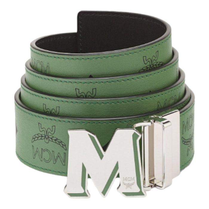 MCM Epoxy M Reversible Belt 1.5" in Color Splash Logo Leather