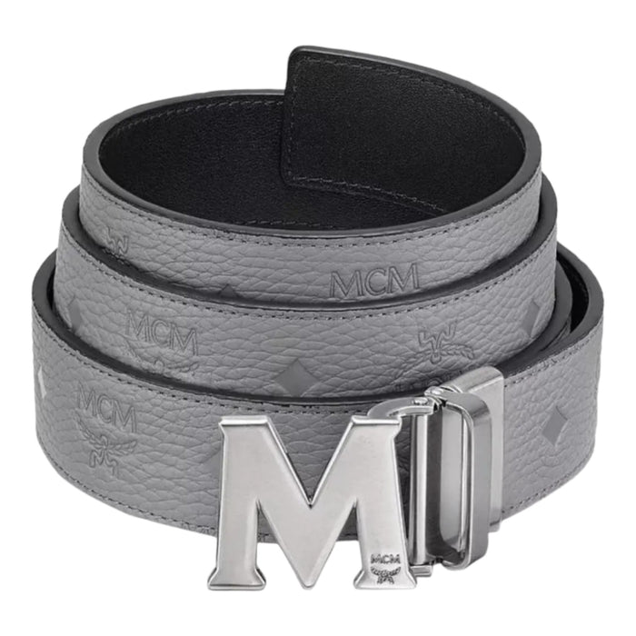 MCM Claus M Reversible Belt 1.75" in Embossed Monogram Leather