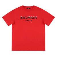 Balmain Kids Dual Color Flocked Logo T-Shirt