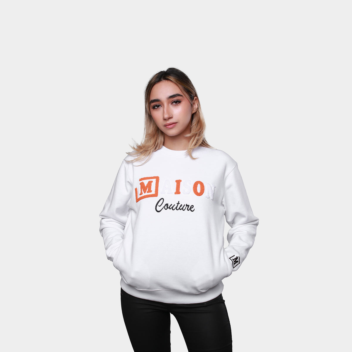 MDB Couture Women's Chenille Crewneck Sweatshirt