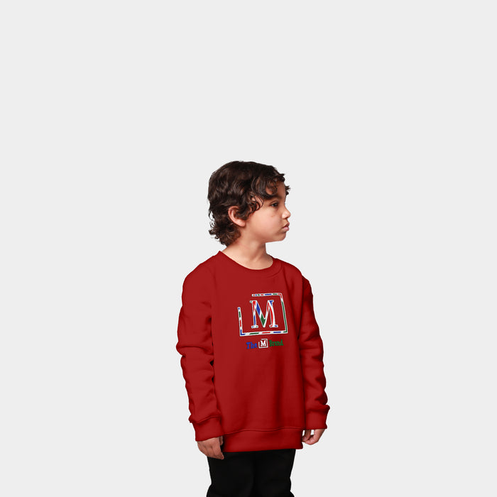 MDB Brand Kids "M" Swirl Embroidered Logo Crewneck Sweatshirt