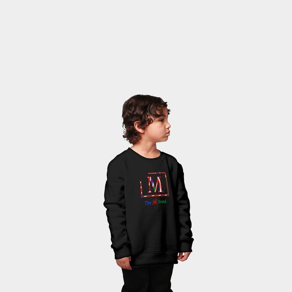 MDB Brand Kids "M" Swirl Embroidered Logo Crewneck Sweatshirt