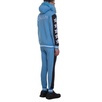 MDB Couture Men's M-Star Fur Hooded Fleece Sweatsuit - Blue