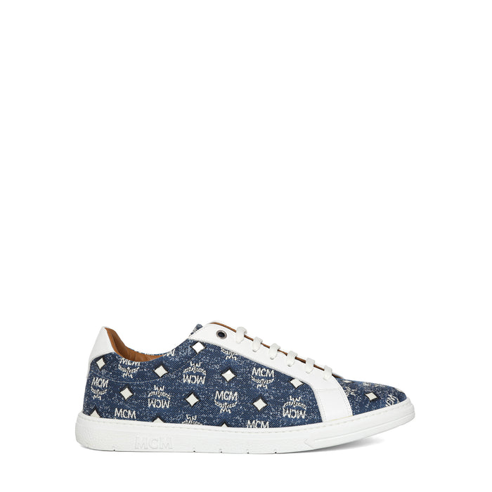 MCM Women's Terrain Lo Sneakers in Denim Jacquard