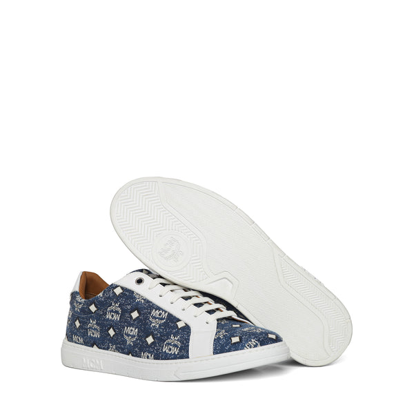 MCM Women's Terrain Lo Sneakers in Denim Jacquard