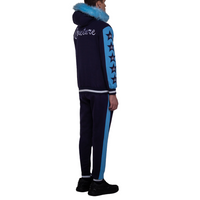 MDB Couture Men's M-Star Fur Hooded Fleece Sweatsuit - Blue