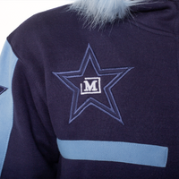 MDB Couture Men's M-Star Fur Hooded Fleece Sweatsuit - Blue