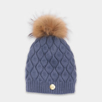 MDB Couture Women's Fur Pom Pom Beanie