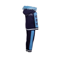 MDB Couture Kid's M-Star Fur Hooded Fleece Sweatsuit - Blue