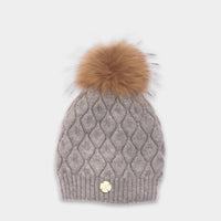 MDB Couture Women's Fur Pom Pom Beanie