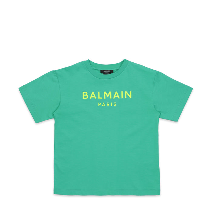 Balmain Kids Raised Neon Logo T-Shirt