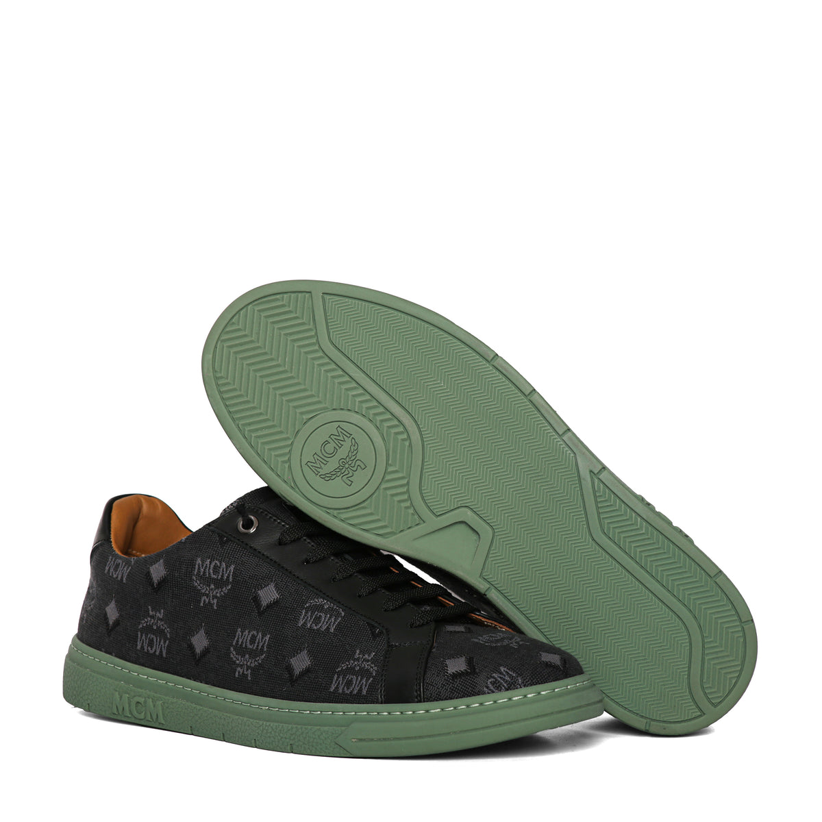 MCM Men's Terrain Lo Sneakers in Vintage Monogram Jacquard