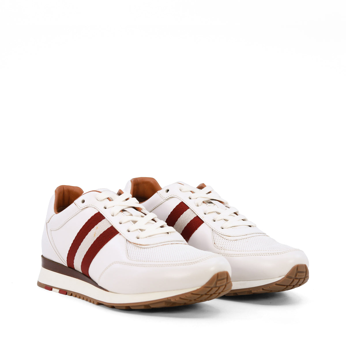 Bally Aston White Leather Mesh Web Sneakers