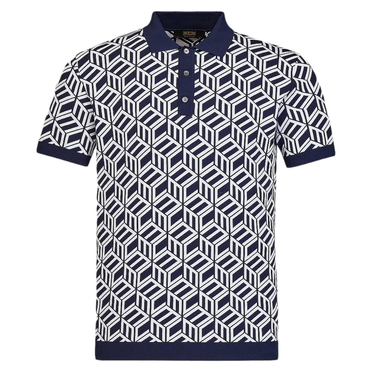 MCM Men's Cubic Monogram Knit Polo