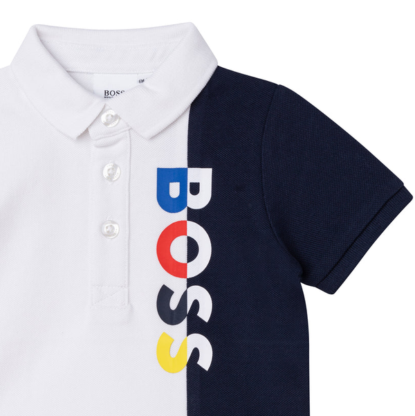 Hugo Boss Kids Color-block Multi Logo Polo