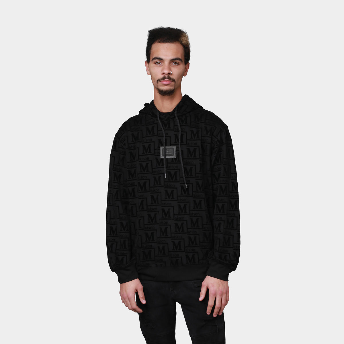 MDB Couture Men's Woven Monogram Hoodie