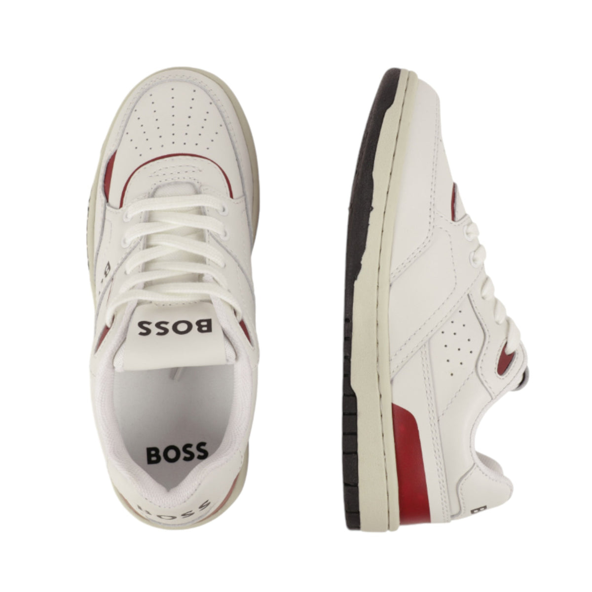 Hugo Boss Kids Lace-Up Leather Retro Sneakers