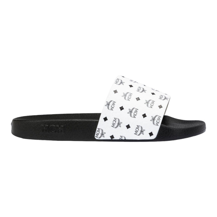 MCM Men's Monogram Print Rubber Slides