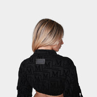 MDB Couture Women's Woven Monogram Crop-Top Jacket & Skirt