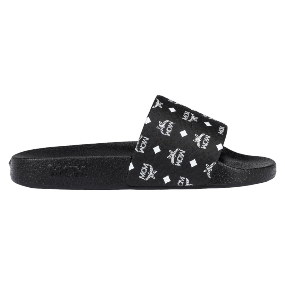 MCM Men's Monogram Print Rubber Slides