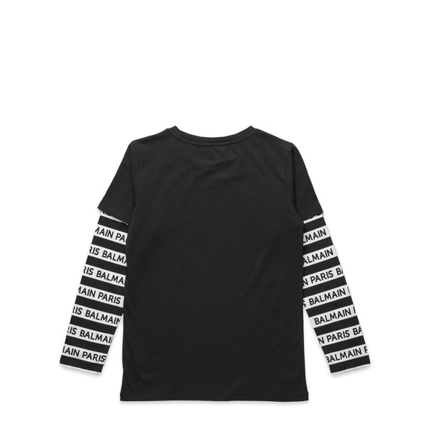 Balmain Kid's Long Sleeve Institutional T-Shirt