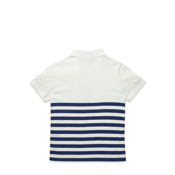 Balmain Kids Striped Logo Polo