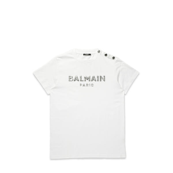 Balmain Kids Metallic 3D Logo T-Shirt