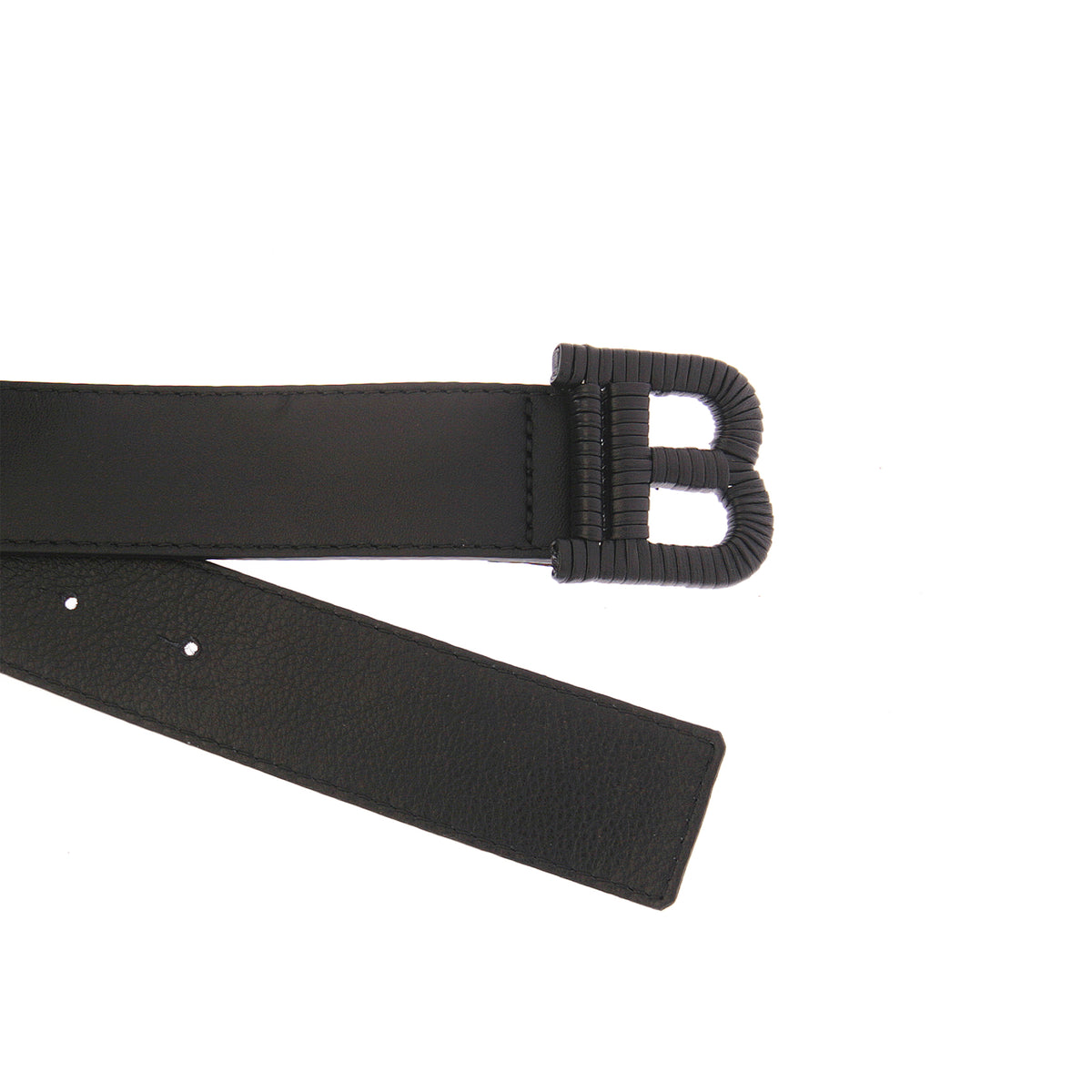 Balmain Kids Black Logo Buckle Belt