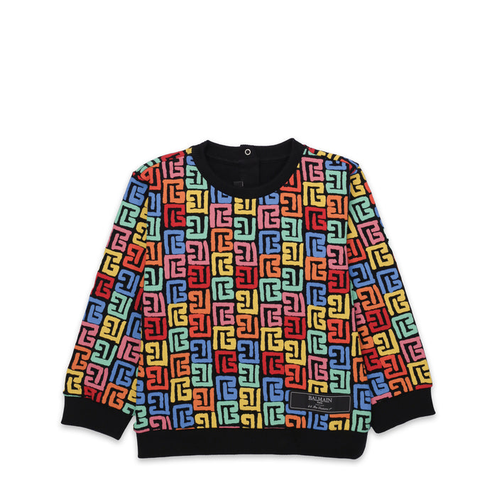 Balmain Kids Toddler's Multicolor Monogram Logo Sweatshirt