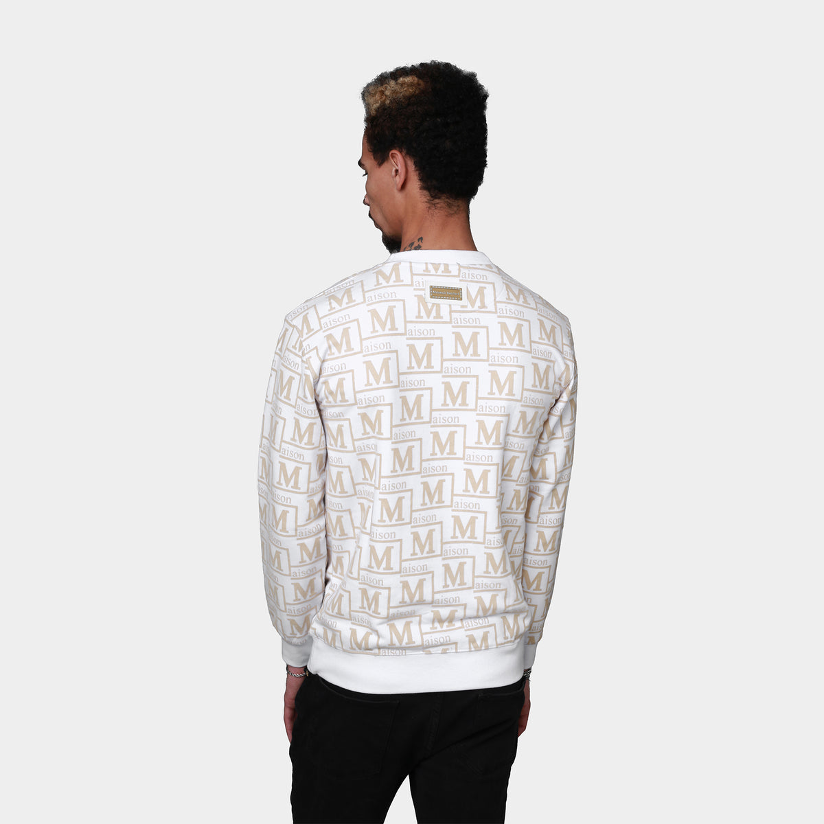 MDB Couture Men's French Terry Monogram Crewneck Sweatshirt