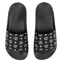 MCM Men's Monogram Print Rubber Slides