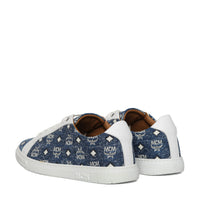 MCM Men's Terrain Lo Sneakers in Denim Jacquard