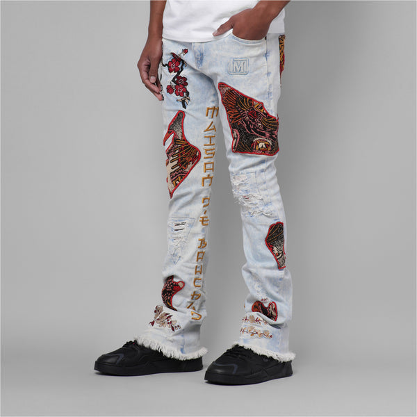 MDB Couture Men's Gallery Threads Stacked Jeans