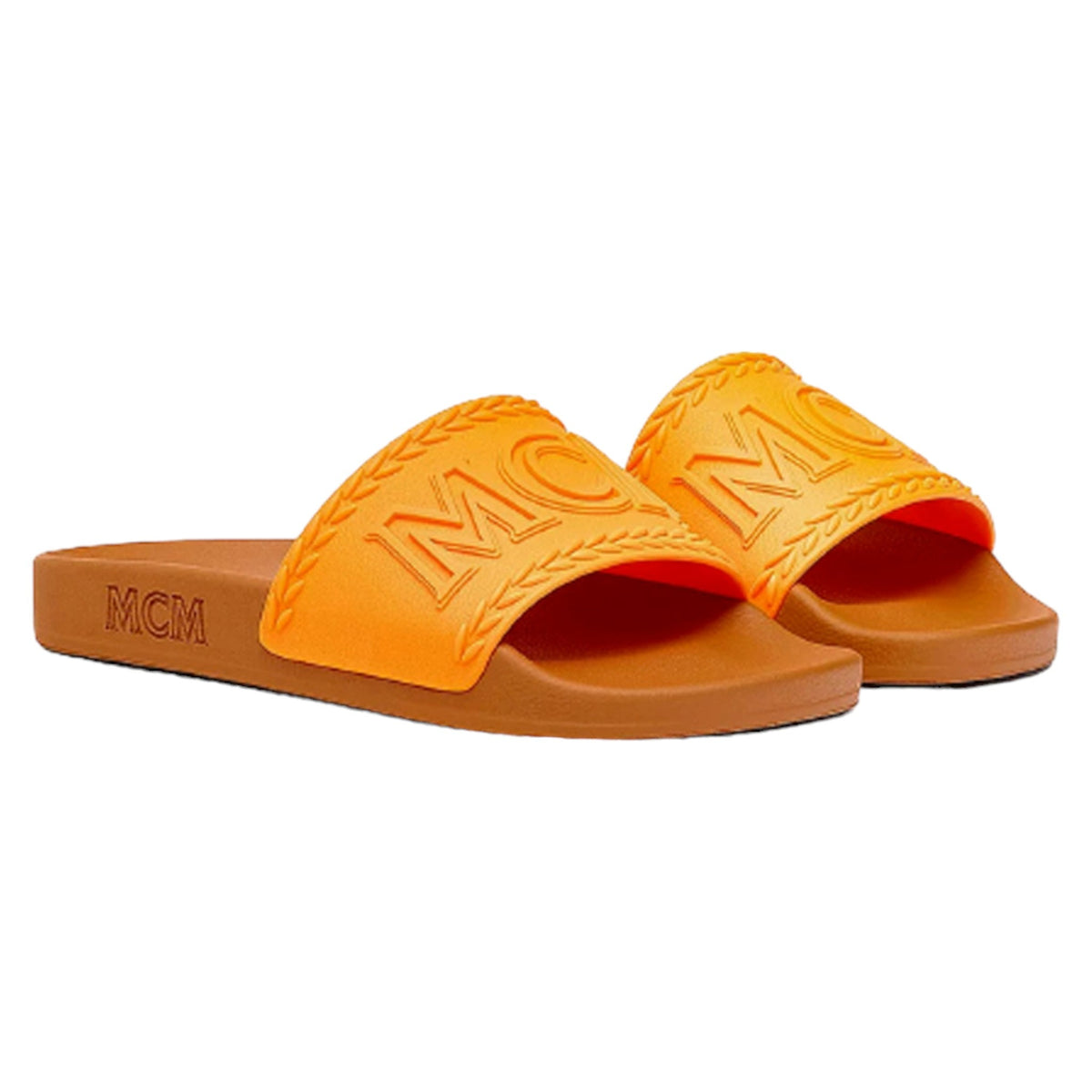 MCM Men's Big Logo Two-Tone Slides