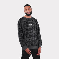 MDB Couture Men's French Terry Monogram Crewneck Sweatshirt