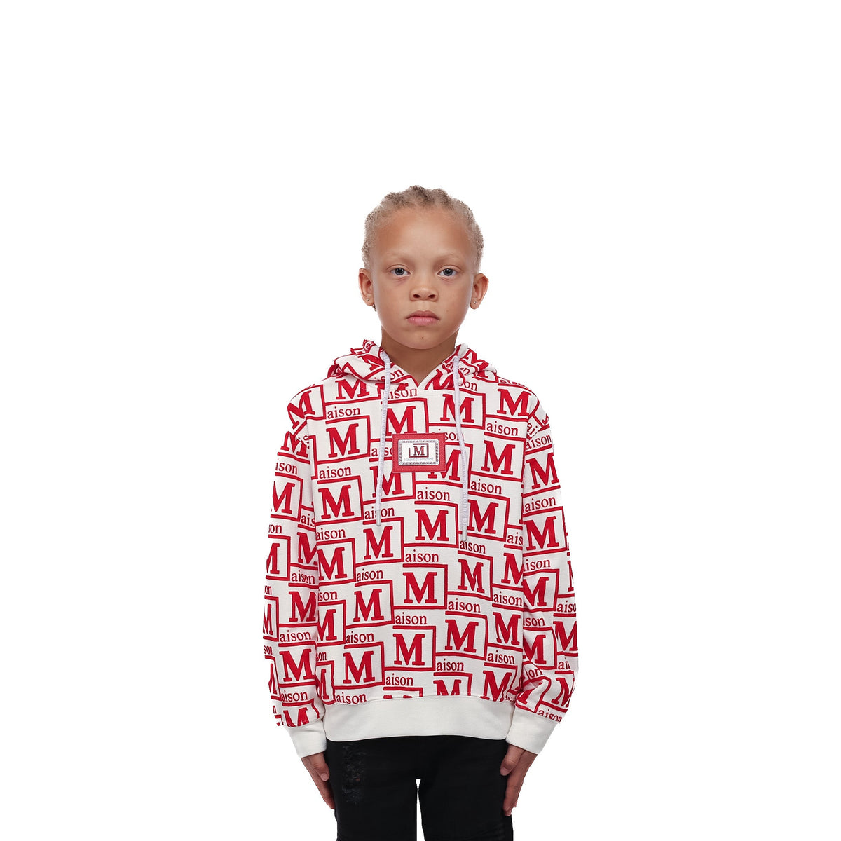 MDB Couture Kid's Monogram Woven Hoodie Sweatshirt