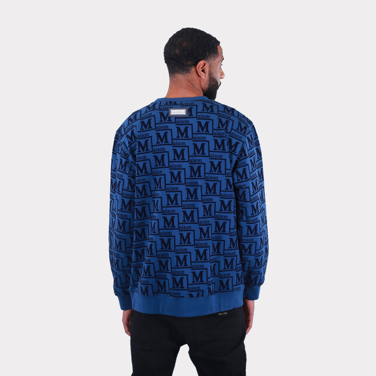 MDB Couture Men's French Terry Monogram Crewneck Sweatshirt