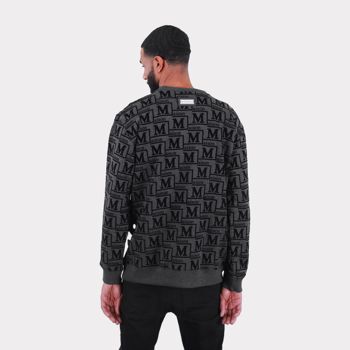 MDB Couture Men's French Terry Monogram Crewneck Sweatshirt