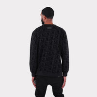 MDB Couture Men's French Terry Monogram Crewneck Sweatshirt