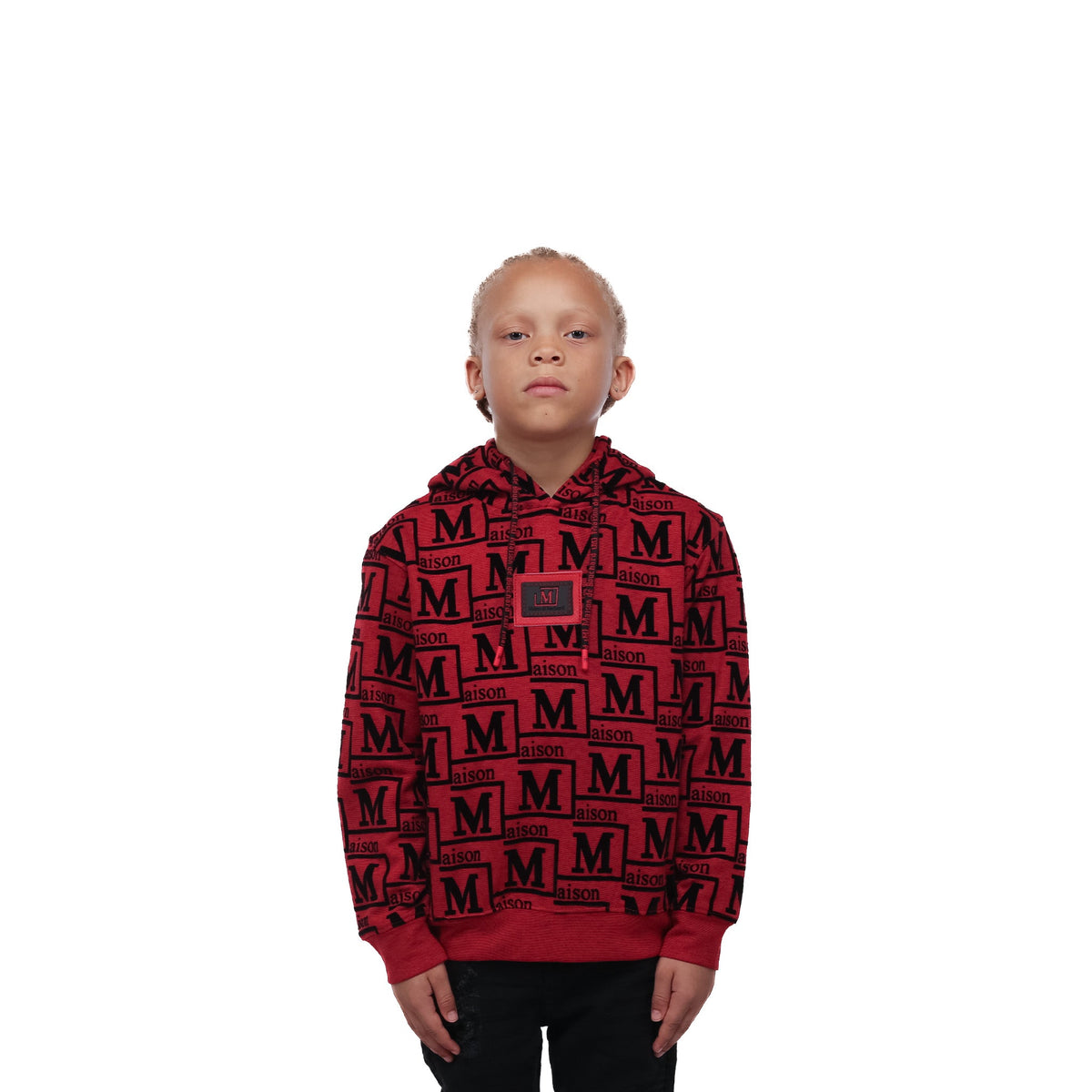 MDB Couture Kid's Monogram Woven Hoodie Sweatshirt