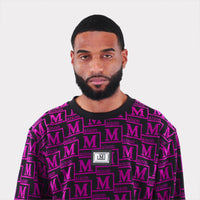 MDB Couture Men's French Terry Monogram Crewneck Sweatshirt