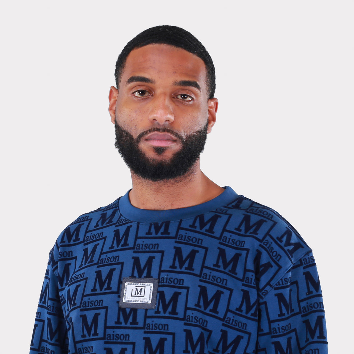 MDB Couture Men's Monogram French Terry Crewneck Sweatshirt