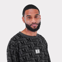 MDB Couture Men's French Terry Monogram Crewneck Sweatshirt