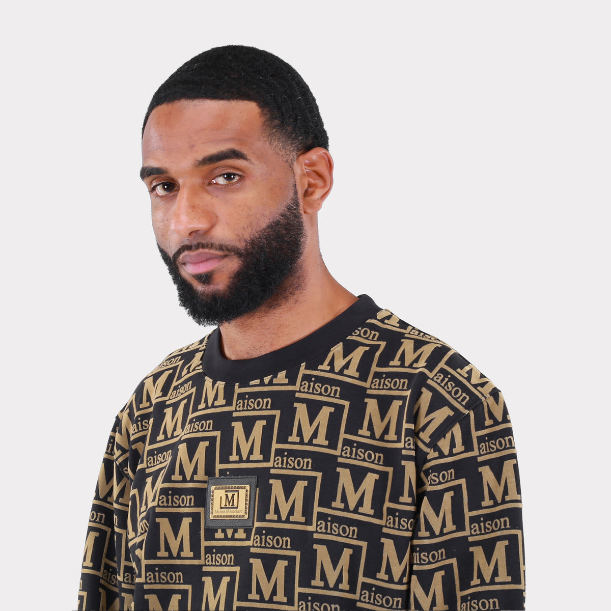 MDB Couture Men's French Terry Monogram Crewneck Sweatshirt