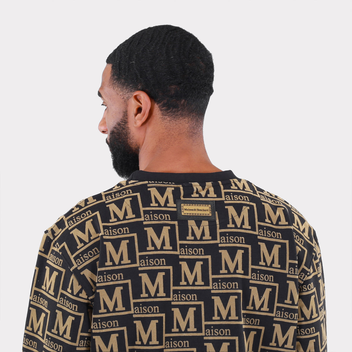 MDB Couture Men's French Terry Monogram Crewneck Sweatshirt