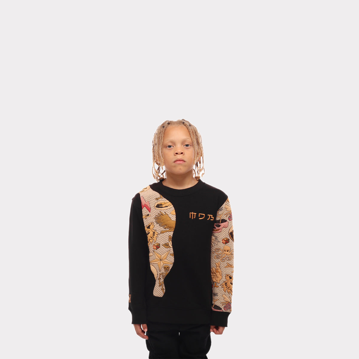 MDB Couture Kids Gallery Threads Crew Neck Sweatshirt - Tan Theme