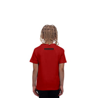 MDB Brand Kid's Classic M Embroidered Logo Tee - Red