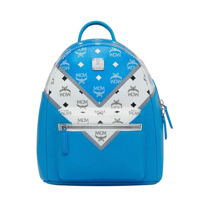 MCM Stark M Move Backpack in Blue Visetos