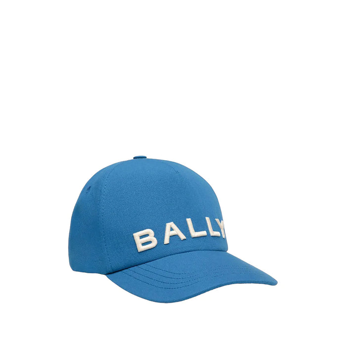 Bally Men's Logo Baseball Hat in Blue Cotton